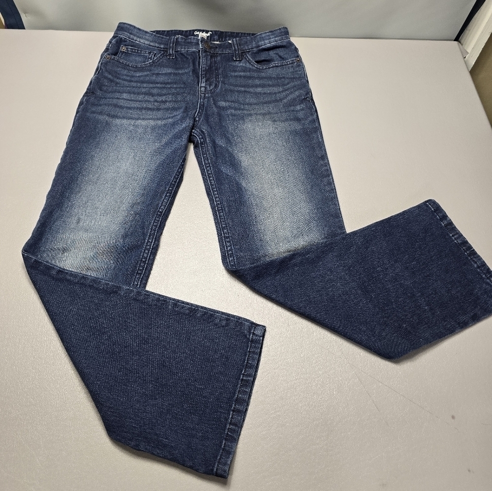 cat and jack boys straight leg blue denim jeans size 14 husky